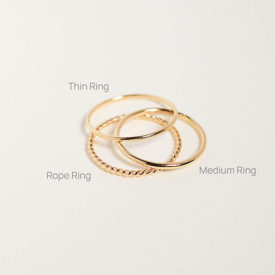 Gold Thin Rope Ring