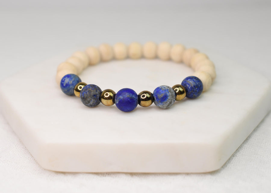 Lapis Lazuli Zen Beaded Bracelet