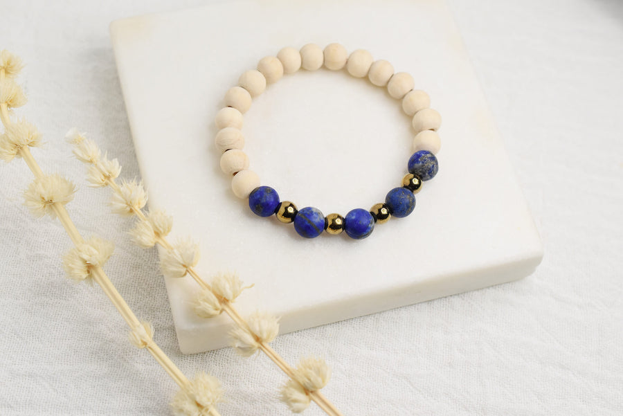 Lapis Lazuli Zen Beaded Bracelet