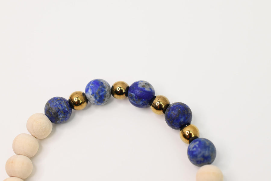 Lapis Lazuli Zen Beaded Bracelet