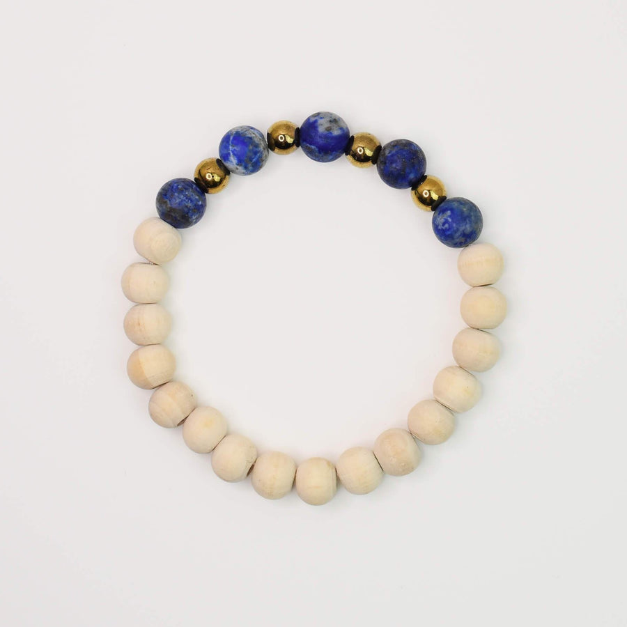 Lapis Lazuli Zen Beaded Bracelet