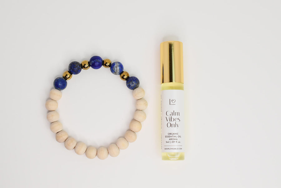 Lapis Lazuli Zen Beaded Bracelet